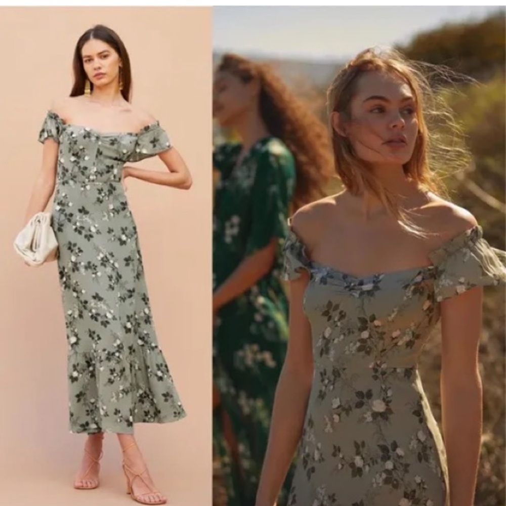 Reformation Butterfly Dress in Verde